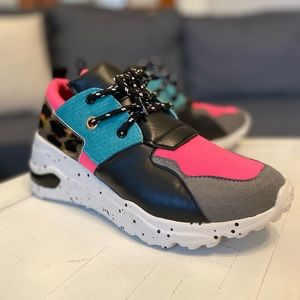 BRASH Women’s MultiColored Lee Wedge Chunky Platform Sneakers Size 10